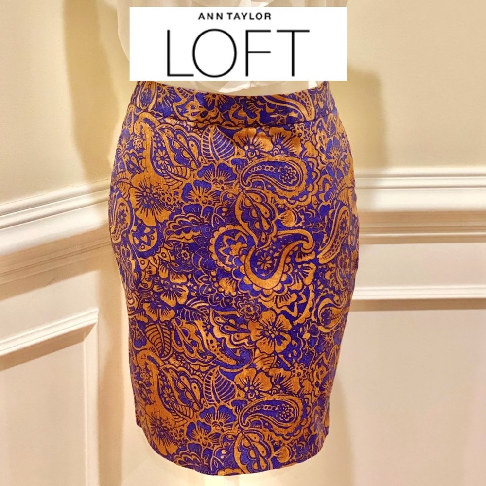 Ann Taylor Loft paisley/floral pencil Skirt, Size 0 petite